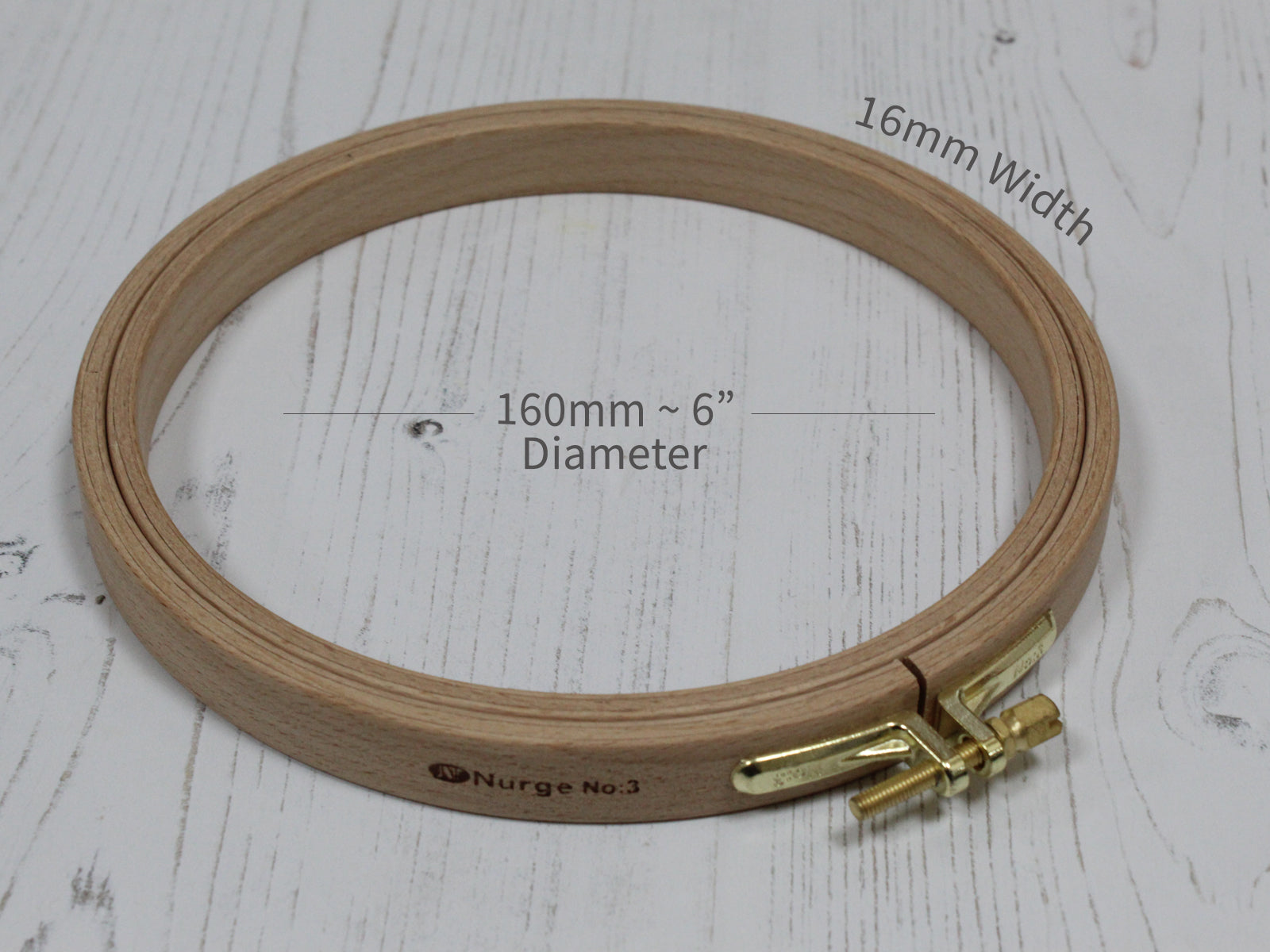 Wooden Embroidery Hoops 16mm Depth