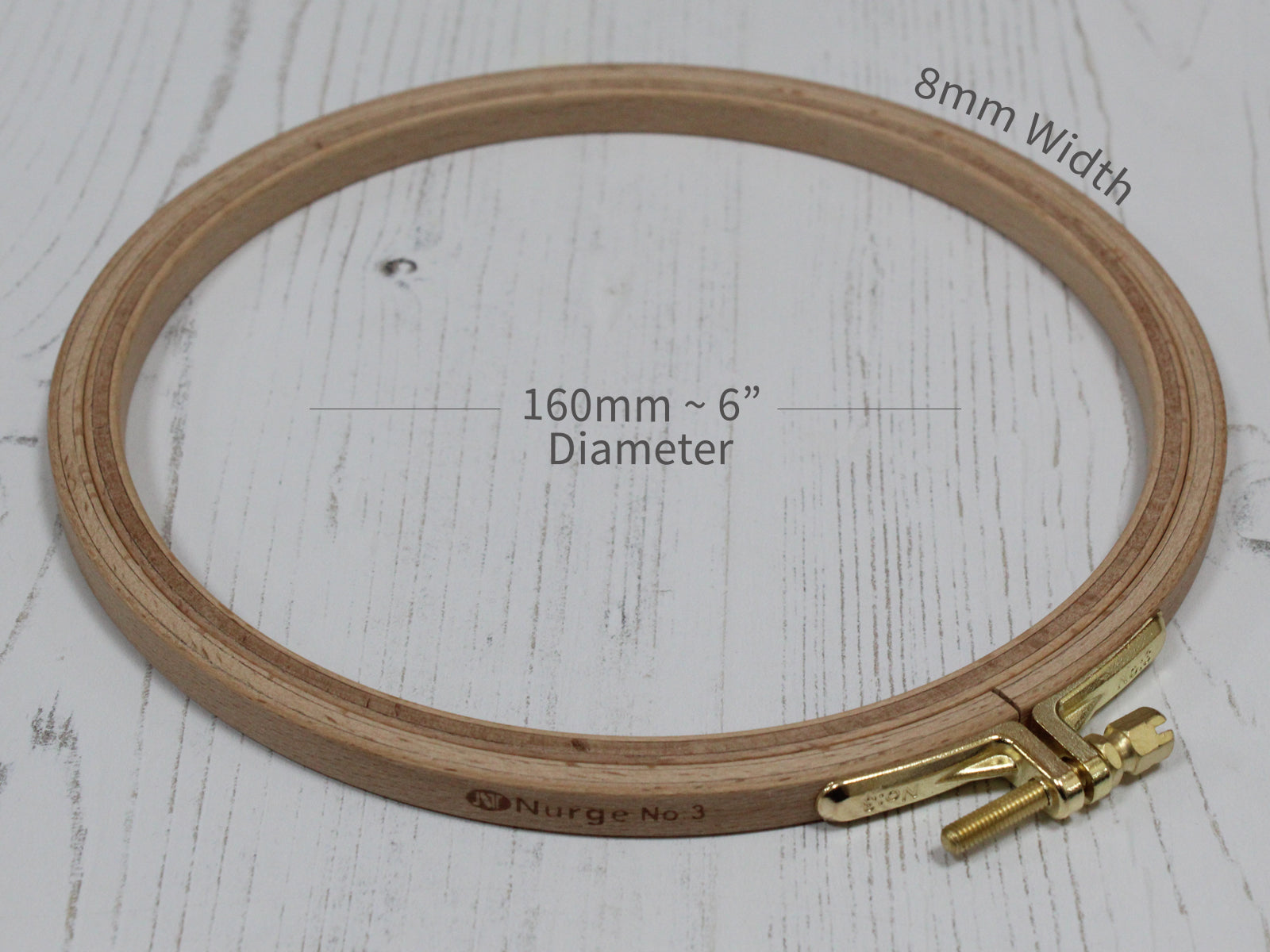 Wooden Embroidery Hoops 8mm Depth
