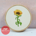 Sunflower Embroidery Pattern - Digital Download